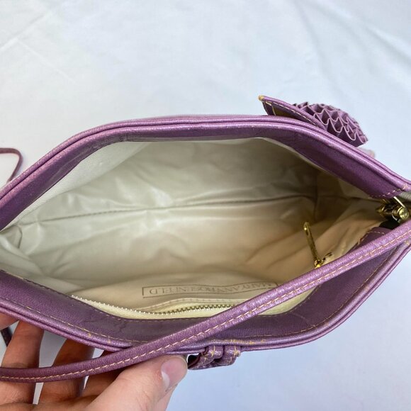 Paula 💜 Vintage Y2K Metallic Lavender Leather Clutch – Mary Ann Rosenfeld - Picture 12 of 12